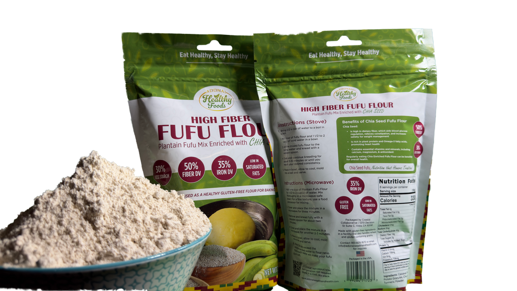 High Fiber Fufu Flour Enriched With Chia Seed — 7-Pack Bundle (Free Shipping)