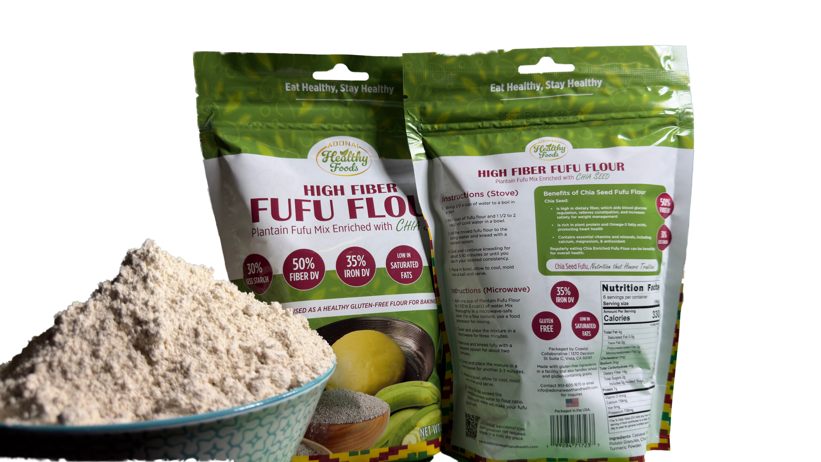 High Fiber Fufu Flour Enriched With Chia Seed (20% OFF MEMORIAL DAY SALE)