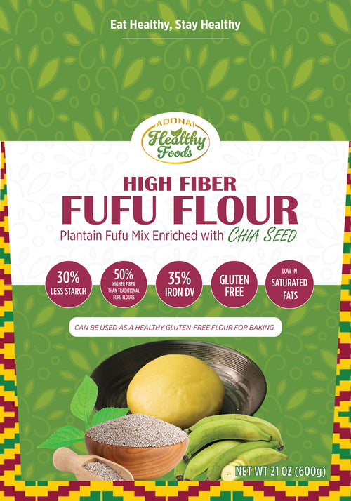 High Fiber Fufu Flour Enriched With Chia Seed — 7-Pack Bundle (Free Shipping)